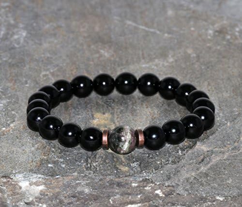 8mm Black Tourmaline 9mm Green Tourmaline Bracelet Cat Eye Bracelet Grade AAA Healing Green Cat's Eye Tourmaline Beaded Gemstone Bracelet