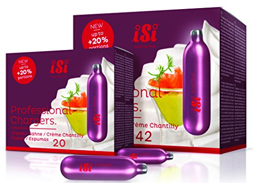 iSi North America iSi cartrdigeiSi Professional Chargers-Cartons of 20-8.4 Gram Nitrous Cream Propellent (20)