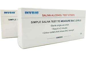 INVBIO [10 Pack] Home Alcohol Saliva Test Strips Kit, Alcohol Tester, Accurate and 2 Minutes to Get Results