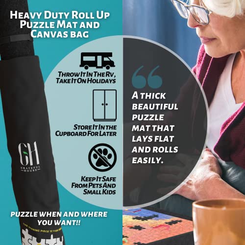 GRATEFUL HOUSE Premium Quality Large Wool Blend Felt Jigsaw Puzzle Mat