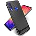 TUTUWEN Phone Case for Xiaomi Redmi Note 7, Carbon Fiber TPU Cover, Full Protective Slim Phone Shell Bumper Case [Anti-Fingerprint, Texture Design], Bonus with 2 Pcs Screen Protectors -Black