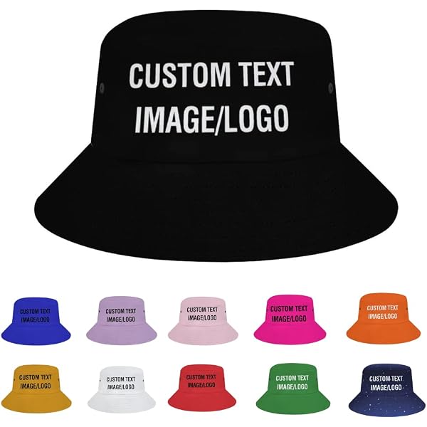 Chapeau Bob Personnalisable à Large Bord - Taille Unique - Pour Femme Et Homme - Protection Soleil - Noir