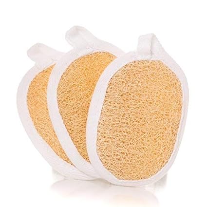 AARNA LIFE STYLE Set Of 3 Natural Loofah For Women orgenic loofah Bath Sponge Oval Loofah for Men and Women Loofah For Bathing Bath Sponge For Bathing Bath Scrub Brush