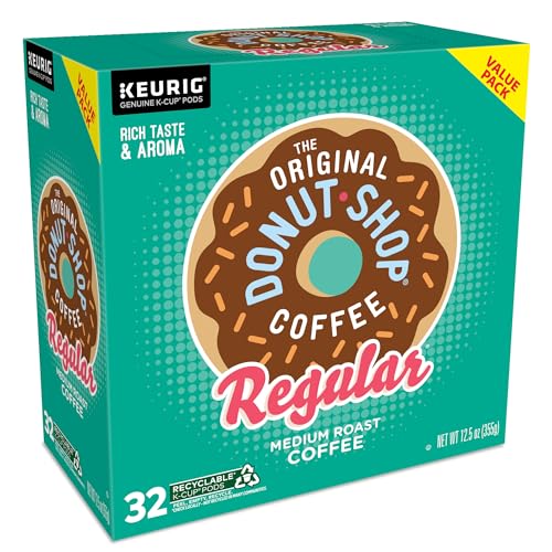 THE ORIGINAL DONUT SHOP REGULAR, SINGLE-SERVE KEURIG K-CUP PODS, MEDIUM ROAST COFFEE PODS, 32 COUNT