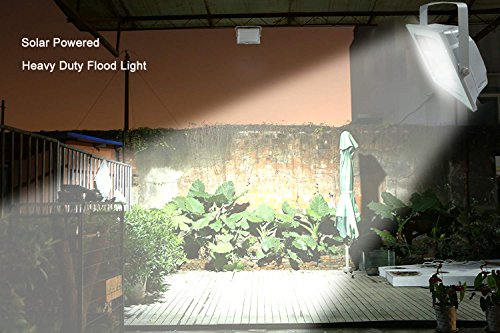MicroSolar - HEAVY DUTY LIGHT FIXTURE - Lithium Battery - 120 LED IP65 Solar Flood Light --- Automatically Working from Dusk to Dawn at Good Sunshine // Wall / Ground Mounted // FL4-B