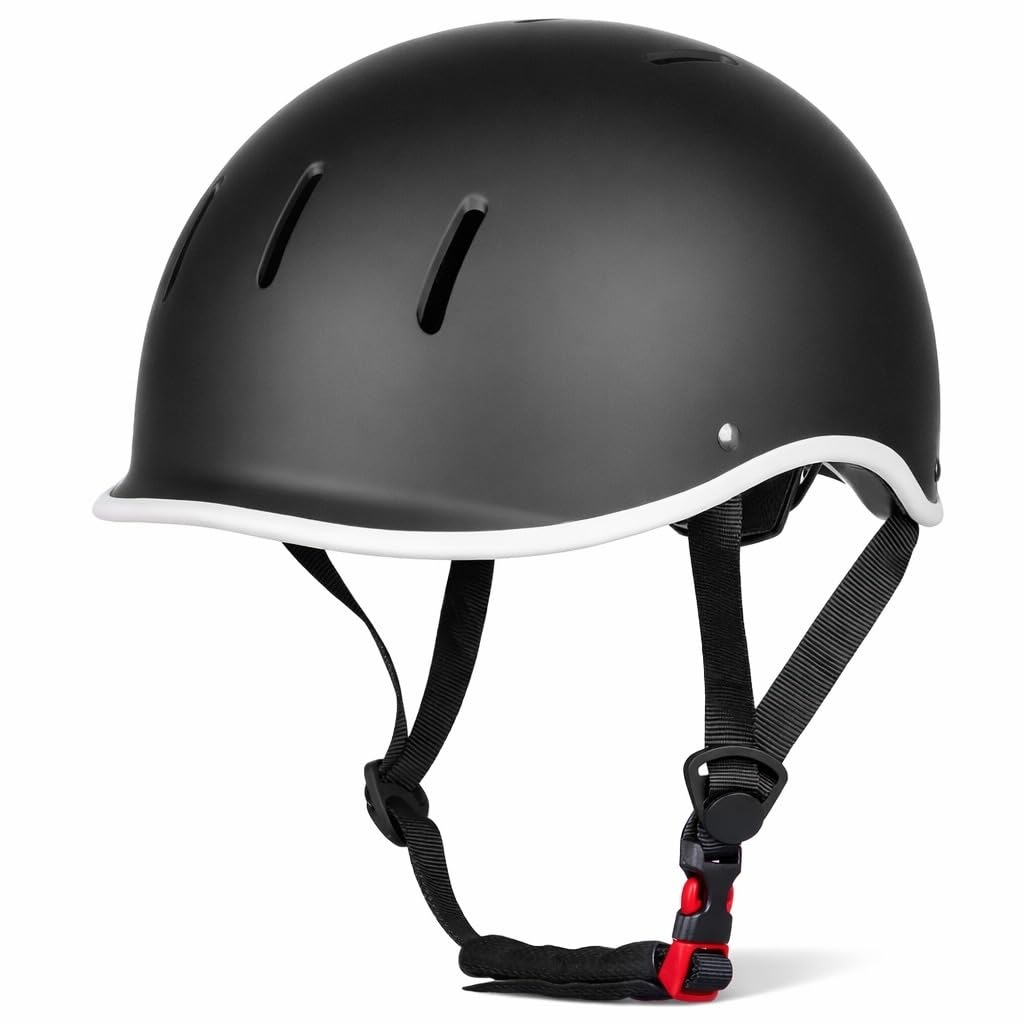 VINZ Aragon Fahrradhelm | Robuster Stadthelm für den Stadtverkehr | Leicht & Individuell Anpassbar | Urban Fahrrad Helm Für Erwachsene - Matt Schwarz