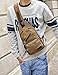 mygreen Mens Canvas Chest Pack Cross body Outdoor Travel Bag Rucksack Sling Backpack(Khaki)