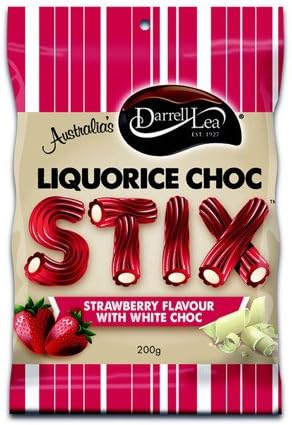 Darrell Lea Stix Strawberry White 200g x 12