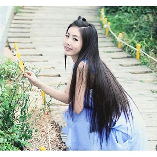 DEESEE Long Straight Womens Lady One Piece 5 Clips Hair Wigs Party Cosplay wig
