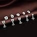Silver Cubic Zirconia Earrings - Hypoallergenic Sterling Silver CZ Diamond Stud Earrings Nickel Free,Princess Cut Round Fake Diamond Studs Men Earrings,Gold Plated Earrings Stud for Women Girls