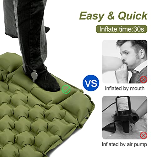 Night Cat Sleeping Air Pad with Pillow Inflatble Mat Mattress Bed for Camping Backpacking Hiking Traveling 195×65 cm