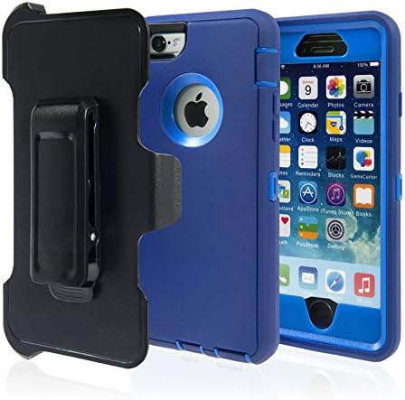 iPhone 6 Case, Phone Protective Case With Belt Clip, Hard Armor Dual Layer Protector. Rugged But Not Bulky, Shock Absorbent, Apple iPhone 6 Max Protection