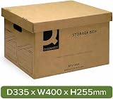 Q-Connect Archive Storage Boxes with Lids 10 Pack 335x400x250mm Brown view 3