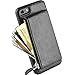 LAMEEKU iPhone 6s Case Zipper Wallet, iPhone 6 Leather Case with Kickstand, Shockproof Apple 6S Credit Card Holder Slot Cases, Protective Stand Cover for Apple iPhone 6S / iPhone 6 4.7