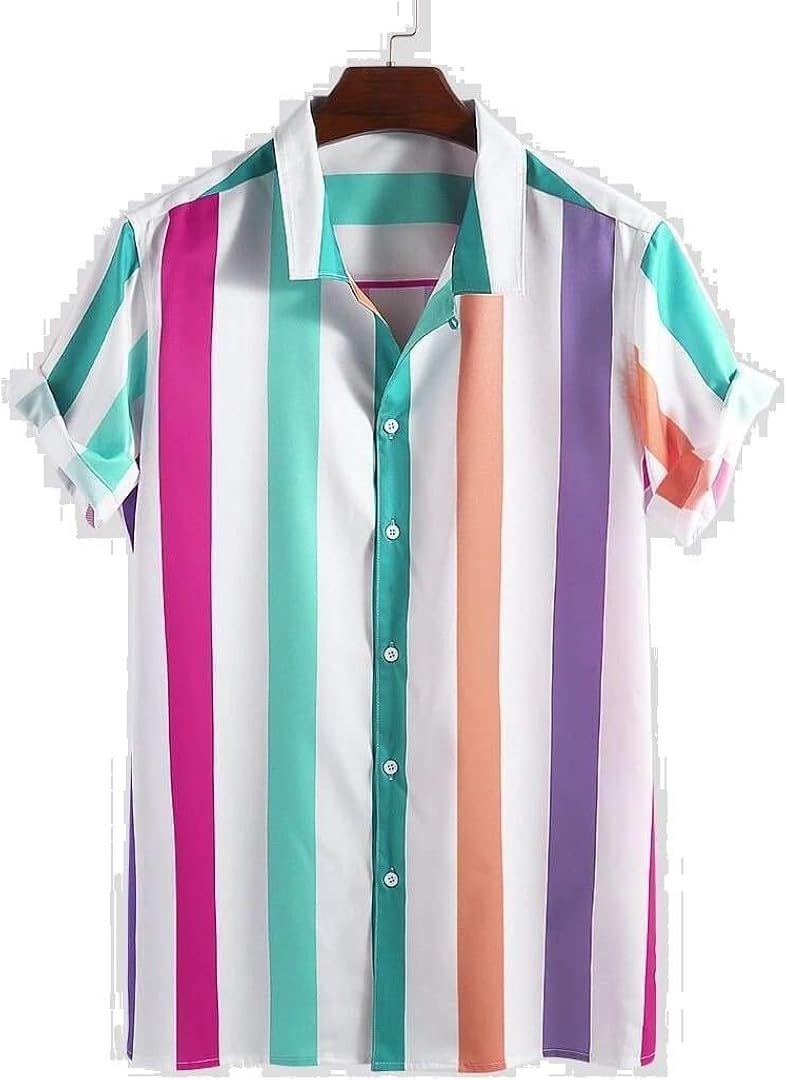 Buy Vishwa Fashion Men's Rayon Cotton Lining Digital Printed Stitched Half Sleeve Shirt BKT15 
