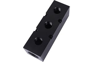 MARSTEK High Flow Air Manifold, Air Compressor Manifold, Air Hose Inline Manifold Block Splitter, Pneumatic Manifold Air Distribution Block, NPT 1 Inch Supply Port, NPT 1/2 Inch Output Port (3 Way 5 Port)