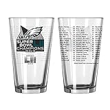 Philadelphia Eagles Super Bowl LII 52 Champions Team Roster 16 Ounce Pint Glass