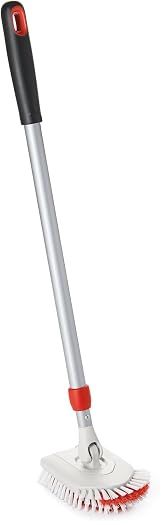OXO Good Grips Extendable Tub Tile Brush 66-107cm Scrub Brush Pivot Head