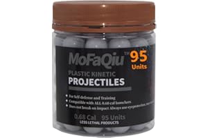 MoFaQiu Kinetic Projectiles - Reusable Hard-Solid Plastic Rounds for Training, Target Practice and Self Defense, High Precision and Smooth Surface 0.68 Caliber Hard Plastic Balls - (95 Count)