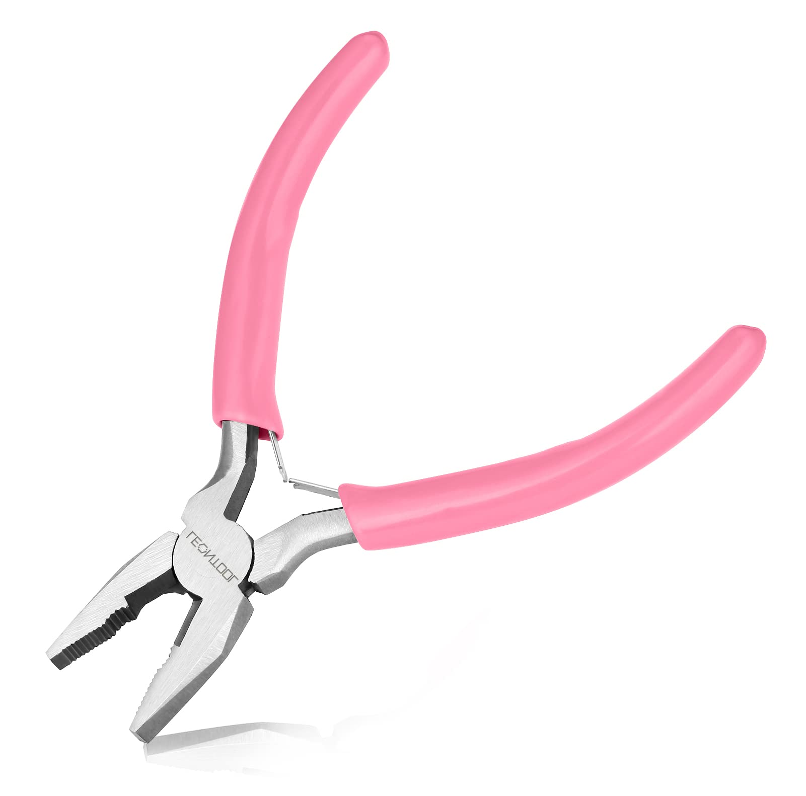 LEONTOOL 5 Inch Mini Lineman's Pliers with Spring Loaded Serrated Jaw and Side Cutter, Ideal for Jewelry Making and DIY Handicrafts