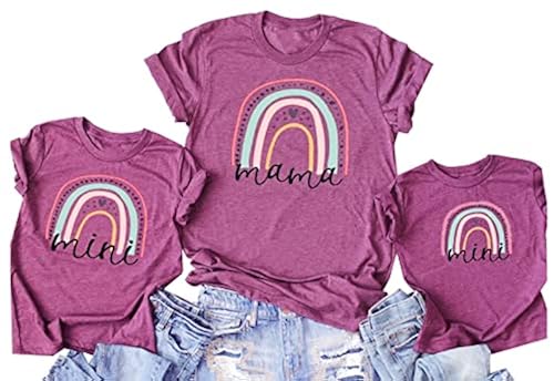 Mama and Mini Rainbow T-Shirt Mommy and Me Shirts Mama Mini