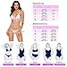 X-HERR Women Push up Triangle Brazilian Thong Bikini Set Swimsuits(Marble & White,Large)