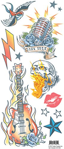 Loftus International Tinsley Rock Star Sold Our Souls 6Pc Temporary Tattoo FX Costume Kit, 11.75' Novelty Item