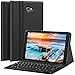 CHESONA 9th Gen Keyboard Case Compatible 9th/8th/7th 10.2 inch Ultra Slim PU Leather Stand Flip Detachable Wireless Keyboard Cover, Pencil Holder, Black