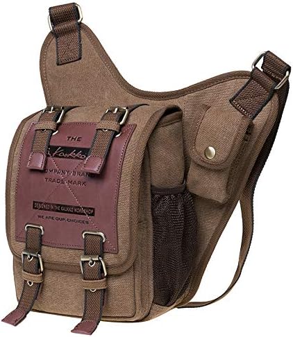 Mens Vintage Canvas Shoulder Messenger Bag Chest Leather Patchwork Messenger Bag 2 Mens Vintage Canvas Shoulder Messenger Bag Chest Leather Patchwork Messenger Bag
