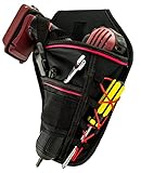 Drill Holster by Bastex - Heavy Duty Belt Worn Right Handed Holder, Fits Most T Handle Drills - Black and Red
