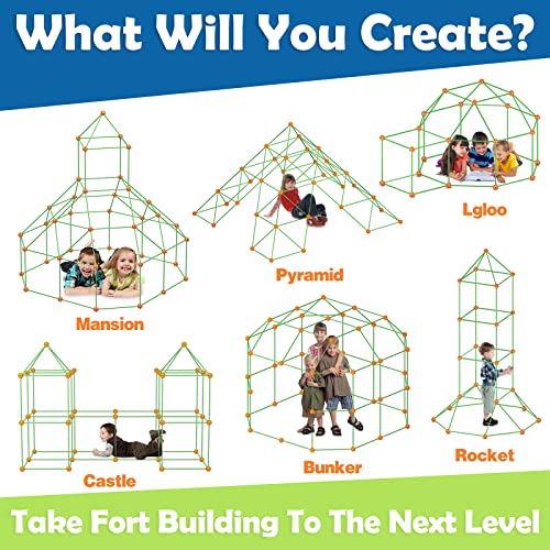 Tiny Land Kids-Fort-Building-Kit with Blanket Light, in