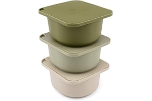 babadoh Pizza Making Accessories BIG | Pizza Dough Proofing Containers with Lids | Set of 3 | The Perfect Pizza | Multi Green (1 Dough, 1 Sage, 1 Olive)