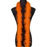2 Yards 20g Orange Fluffy Marabou Feather Boa for DIY Craft Sewing Trim Home Wedding Party Christmas Decoration