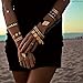 Flash Tattoos Nikki Authentic Metallic Temporary Jewelry Tattoos 4 Sheet Pack (Black/gold/silver) Includes over 31 premium waterproof rocker inspired tattoos