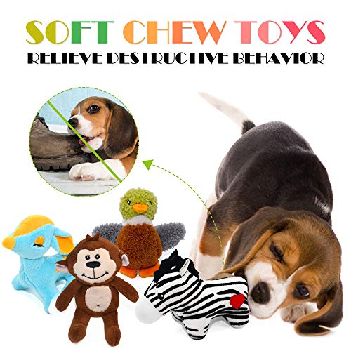 SHARLOVY Dog Squeaky Toys for Small Dogs,Stuffed Animal Puppy Toys,Cute Puppy Chew Toys for Dog Teething Toys, Pet Toys for Small to Medium Dogs,Soft Dog Toys,Plush Dog Toy Pack 12 in Carry Bag - Thumbnail 4