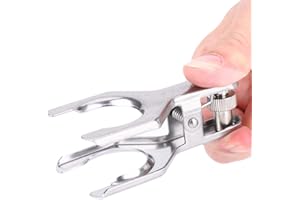 Hztyyier Stainless Steel Lab Clamp Pinch Clip Glass Ball Clamp Laboratory Tools Spherical Joint Glassware Clip(35#) Silver