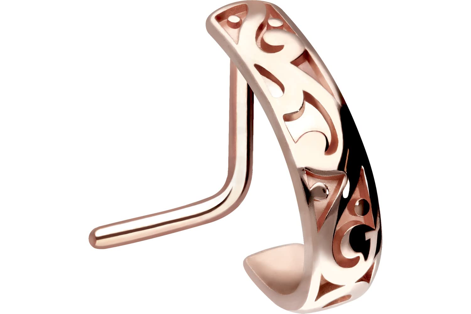 PIERCINGLINE Surgical steel nose piercing | Oriental design | Piercing nose stud | 4 colours (rosegold coloured)