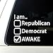 I am Awake car Decal Sticker Anonymous Republican Democrat Masonic Government