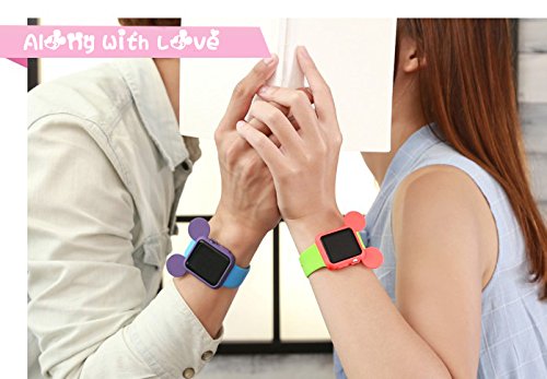 pipigo iWatch Case 38MM Series 3/Series 2/Series 1 Sport/Edition/Nike Soft Silicone Protective Cover for Cartoon Mouse Ears Apple Watch Case (Black)