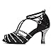 KAI-ROAD Ballroom Dance Shoes Women 3 Inch Heel Salsa Latin Dancing Wedding Shoe for Girls, Black