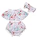 2017 Baby Girls Blue Off Shoulder Tube Top+ Shorts 2 Pcs Outfits Sets Baby Girl Clothes (6-12 Months, Blue)