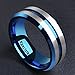 King Will DUO 8MM Brushed Matte Titanium Ring Blue/Gold/Rose Gold Thin Groove Comfort Fit Wedding Band For Men