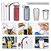 SYOSIN Reusable Drinking Straws 4 Pieces Eco Friendly Collapsible Straws Foldable Silicone Straws BPA Free with 1 Reusable Capsule Case, 1 Straw Bag, 2 Cleaning Brush for Kids & Adults