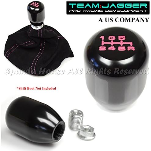 Team Jagger Aluminum Pink 6-Speed Type R Style Gear Stick Shift Knob Black M10x1.25 Threaded