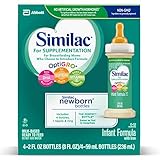 Similac for Supplementation Non-GMO Infant Formula with Iron, Baby Formula, 2 fl oz Bottles (Pack of 48)