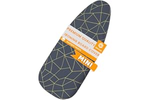 SAVUK Tabletop Ironing Board with Folding Legs, Small and Mini Ironing Board with Heavy Duty Cotton Pad Cover, Portable Countertop for Small Spaces (Geometric)