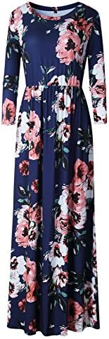LiMiCao Women's Stretchy Floral Long Maxi Dresses with Pockets (S-XXXL)