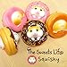 The Sweet Life Series Squishy Soft Kawaii Donuts Bread Bun Squishy Toys Stress Ball, Ball Chain (Pearl White Hamster / Chocolate Iced Plain Donut)