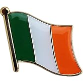 Ireland Flag Die-struck Metal Single Lapel Pin with Butterfly Clasp Closure