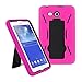 Galaxy Tab A 7.0 Case by KIQ (TM) Heavy Duty Hybrid Silicone Skin Hard Plastic Case Cove for Samsung Galaxy Tab A 7 T280 - Black / Hot Pink